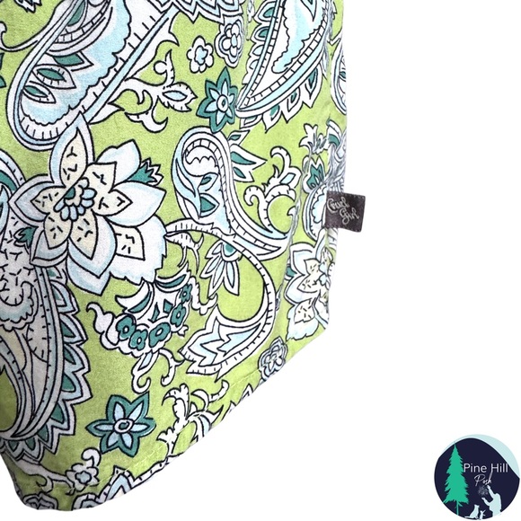 SOLD 90s Cruel Girl Sleeveless Button-up Shirt Large Western Green Paisley EUC - Picture 6 of 11